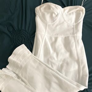 White off the shoulder bandage dress